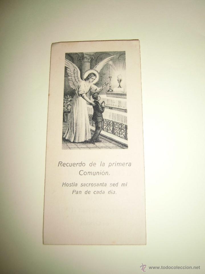 Cartoline: ESTAMPA RELIGIOSA COMUNION HOSTIA SACROSANTA SED MI PAN DE CADA DIA SAN JUAN EL REAL 1925
