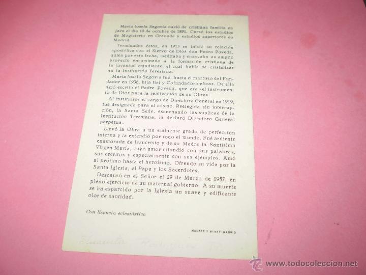 Postales: MARIA JOSEFA SEGOVIA - Foto 2