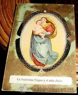Postales: ANTIGUA POSTAL RELILGIOSA - LA SANTISIMA VIRGEN Y EL NI&Ntilde;O JESUS - NO CIRCULADA - ESCRITA - ED. AMAG.