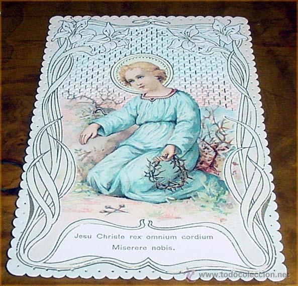 Postais: ANTIGUA ESTAMPA DEL SIGLO XIX CON GRABADO SOBRE PAPEL DE TELA VA ENRIQUCIDA DE FINOS DECORADO CON CA