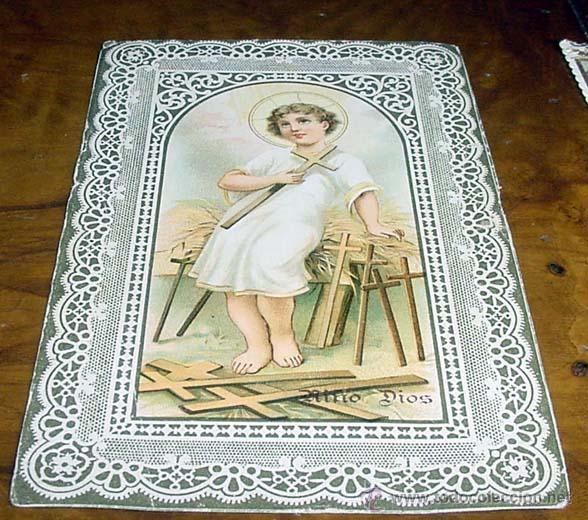 Cartes Postales: ANTIGUA ESTAMPA DEL SIGLO XIX CON GRABADO SOBRE PAPEL DE TELA VA ENRIQUCIDA DE FINOS DECORADO CON CA