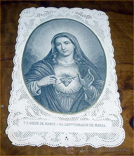 Cartes Postales: ANTIGUA ESTAMPA DEL SIGLO XIX CON GRABADO SOBRE PAPEL DE TELA VA ENRIQUCIDA DE FINOS DECORADO CON CA