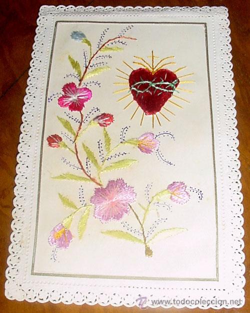 Postais: ANTIGUA ESTAMPA BORDADA FINALES DEL SIGLO XIX PRINCIPIOS DEL XX -   -  HOLY CARD LACE -