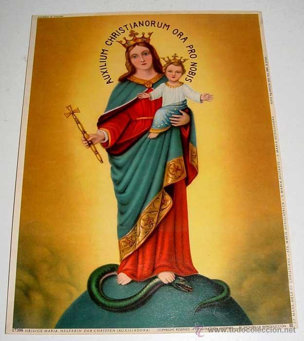 Postais: ANTIGUA LAMINA DE SANTA MARIA AUXILIADORA. MIDE 26 X 19 CMS-.  DE CONSERVACION