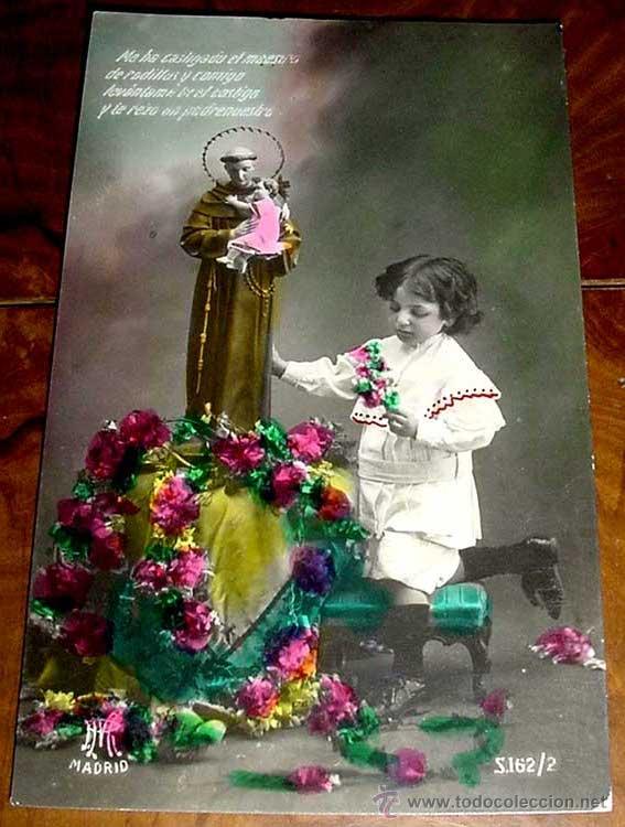 Cartes Postales: ANTIGUA POSTAL COLOREADA DE NI&Ntilde;A REZANDO UN PADRENUESTRO - NO CIRCULADA - ED. MP MADRID.