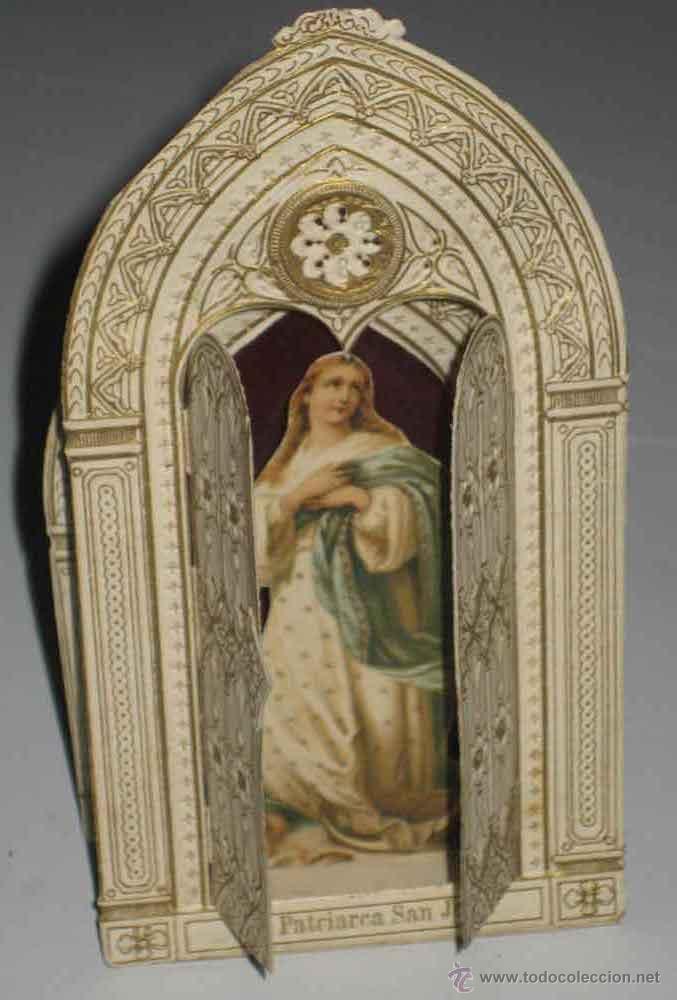 Cartoline: EXCELENTE ESTAMPA CALADA EN TRES DIMENSIONES, CAPILLA - MIDE 13 X 7 CMS. FINALES SIGLO XIX PRINCIPIO