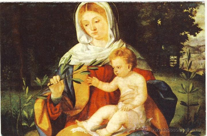 Postales: Virgen Mar&iacute;a con el Ni&ntilde;o Jes&uacute;s.-