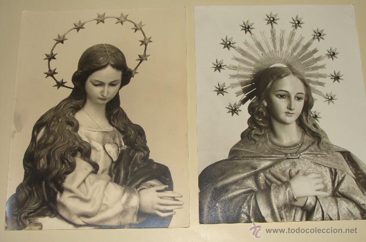 Cartoline: 2 FOTO POSTALES. GRAN FORMATO. A&Ntilde;OS 50 60. VIRGEN MAR&Iacute;A INMACULADA ?