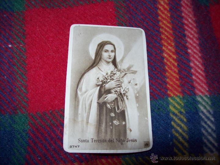 Postales: PRECIOSA ESTAMPA DE SANTA TERESITA DEL NI&Ntilde;O JES&Uacute;S.ORACI&Oacute;N EN EL REVERSO.A&Ntilde;OS 50.VER FOTO.