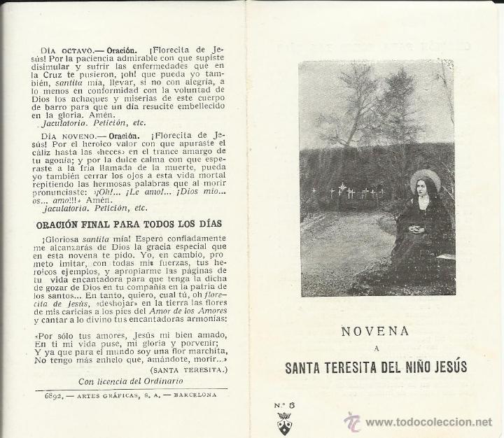 Postales: DIPTICO NOVENA A SANTA TERESITA DEL NI&Ntilde;O JESUS, 12,50 X 14 CM