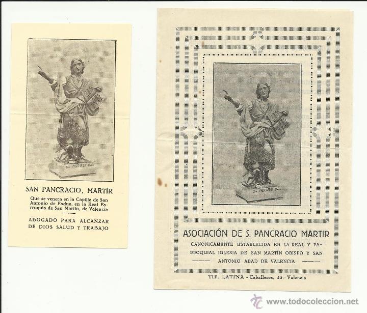 Postales: DIPTICO RELIGIOSO Y ESTAMPA DE LA ASOCIACION DE SAN PANCRACIO, MATIR