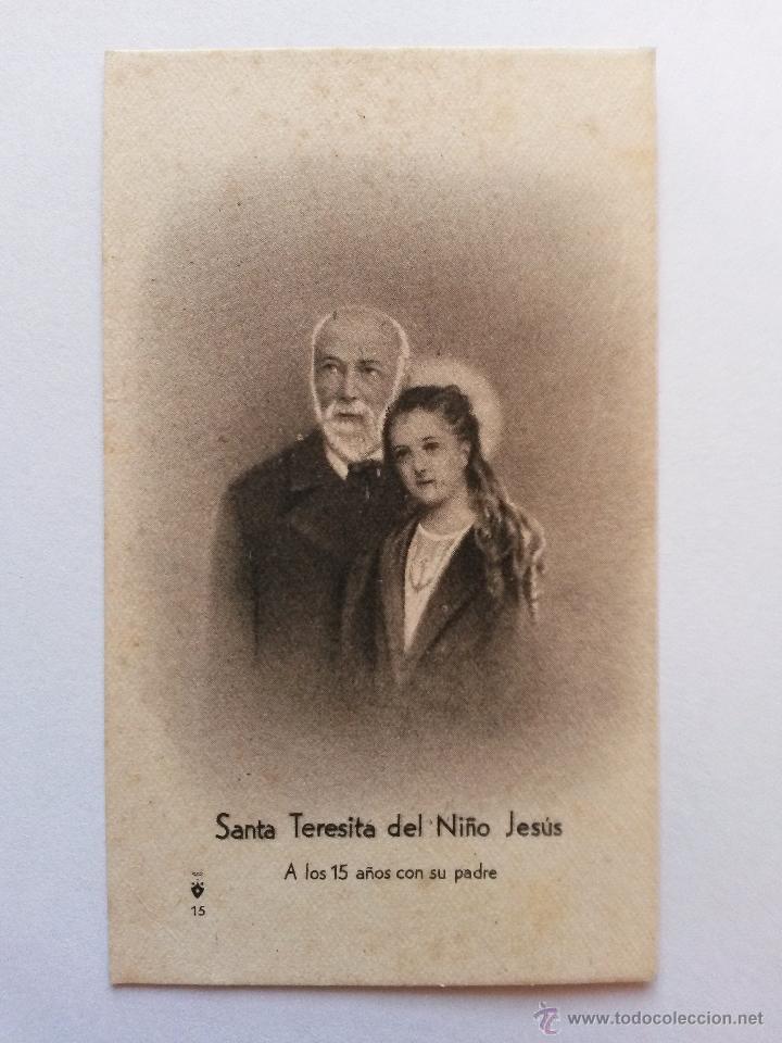 Postales: Estampa santa teresita del ni&ntilde;o jesus a los 15 a&ntilde;os con su padre