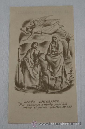 Postales: BONITA ESTAMPA ANTIGUA CON ORACION AL NI&Ntilde;O JESUS EMIGRANTE
