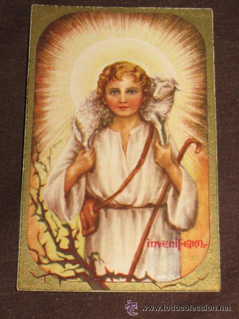 Cartoline: ANTIGUEDADES RELIGION ESTAMPAS - LITOGRAFIA PASTOR RECORDATORIO PRIMERA COMUNION PEDRO DE SILVA
