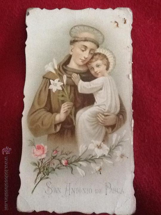 Postales: ANTIGUA ESTAMPA DE SAN ANTONIO DE PADUA CON ORACI&Oacute;N AL DORSO