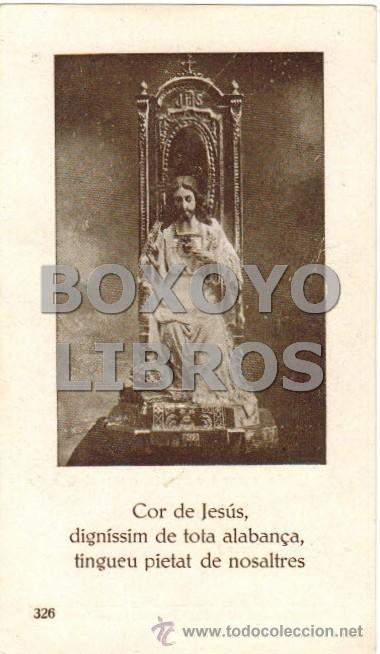 Postales: Estampa Cor de Jes&uacute;s. Texto en catal&aacute;n