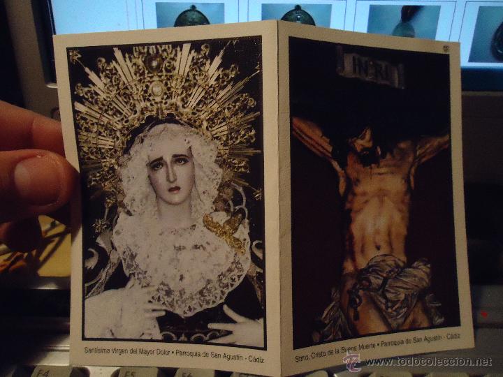 Postales: antigua estampa recordatorio virgen del mayor dolor y cristo de la buena muerte semana santa cadiz