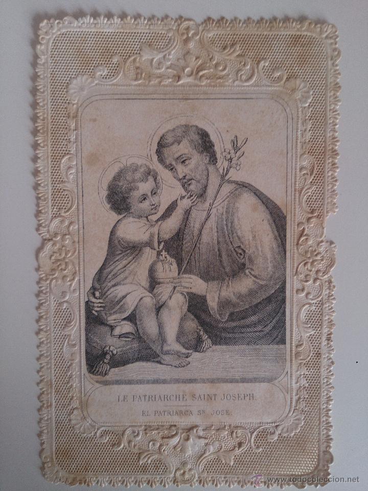 Postais: Estampa religiosa troquelada o de puntilla El Patriarca San Jos&eacute;.