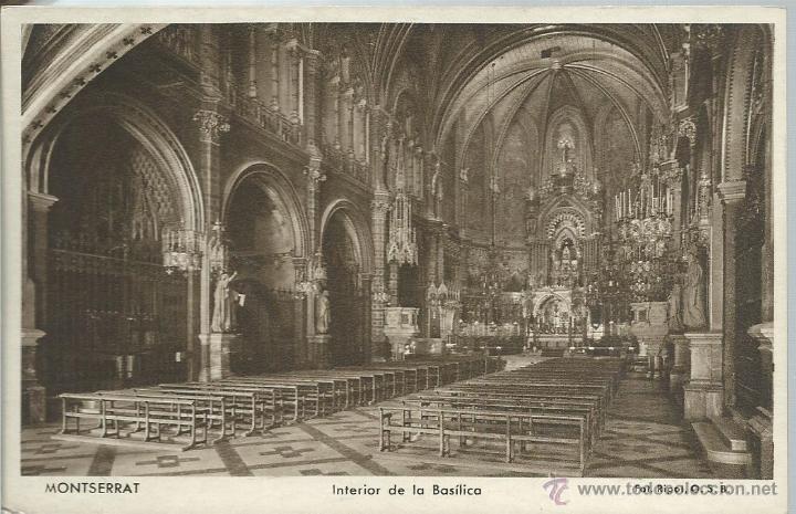 Postales: POSTAL DE MONTSERRAT - INTERIOR DE LA BASILICA - SIN CIRCULAR FOTO RIPOL
