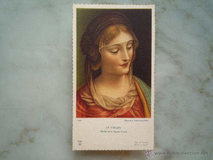 Postcards: 1957 Recordatorio Comuni&oacute;n Estampa *La Virgen. Luini* Castellfullit / Ed Ancla LT. Sta Coloma Farn&eacute;s