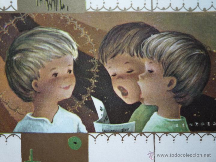 Postais: 1965 Recordatorio Comuni&oacute;n Estampa *Ni&ntilde;o Jes&uacute;s y ni&ntilde;os* Castellfollit. Ed. Ancla LT. Ilustra BENAGES