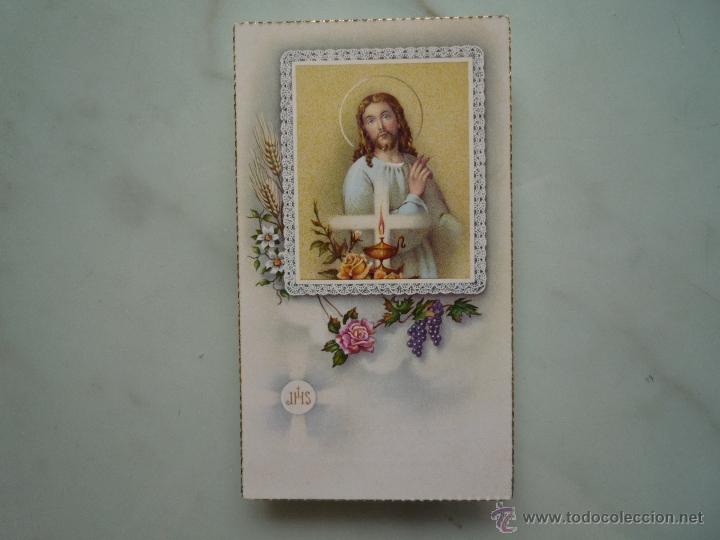 Cartoline: 1960 Recordatorio Comuni&oacute;n Estampa *Jesucristo Jes&uacute;s* Castellfollit de la Roca / CyZ serie Mar&iacute;a