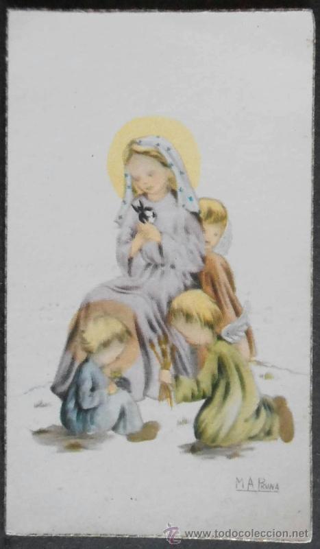 Postales: (0227)ESTAMPA RECUERDO COMUNION 9X5 CM APROX,LAS PALMAS DE GRAN CANARIA 1955,CONSERVACION: