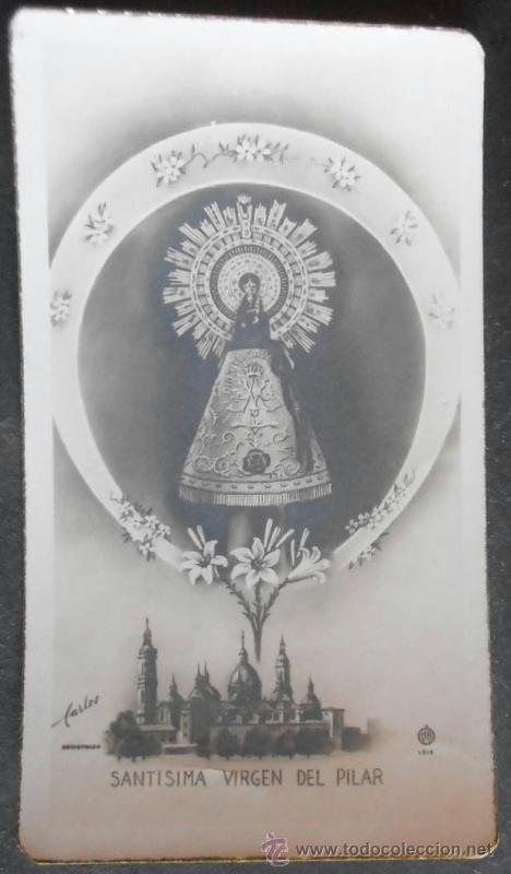 Postales: (0486)ESTAMPA 10X5.5 CM APROX,SANTISIMA VIRGEN DEL PILAR,CONSERVACION: