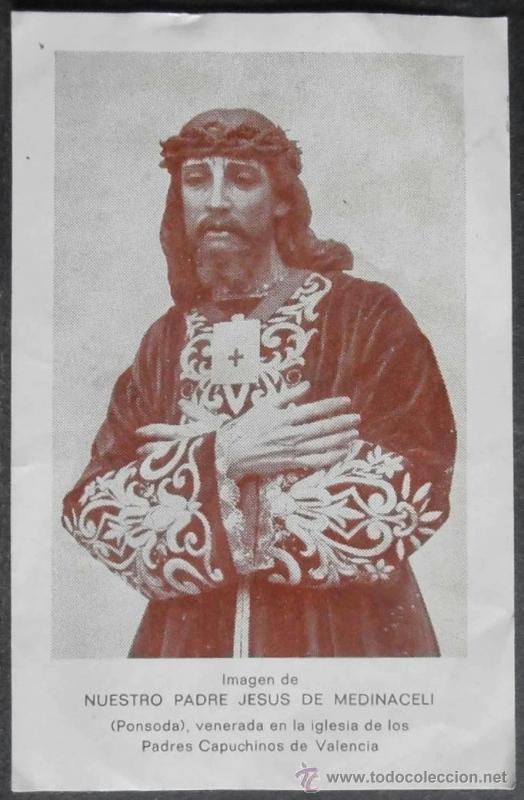 Cartoline: (0840)ESTAMPA 12X7 CM APROX,NUESTRO PADRE JESUS NAZARENO DE MEDINACELI,VALENCIA 1989