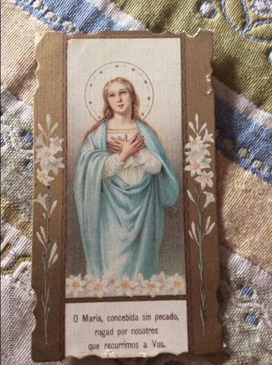 Postkarten: Estampa estampita antigua Virgen Maria