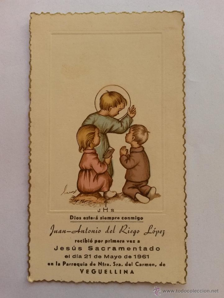 Postais: Estampa recuerdo de comunion 1961 ni&ntilde;o