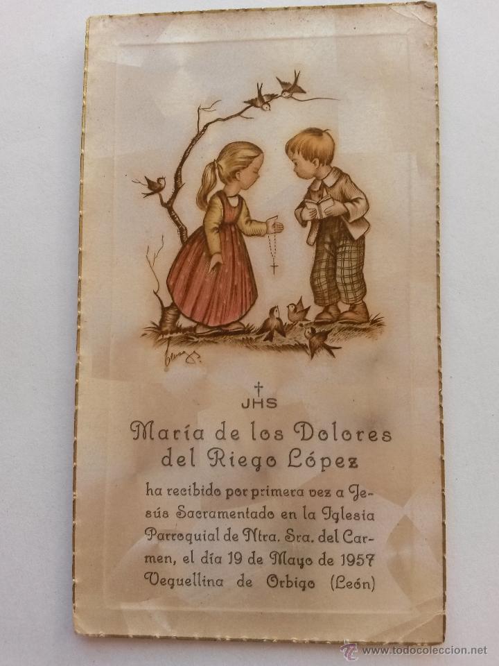 Postais: Estampa recuerdo de comunion 1957 ni&ntilde;a