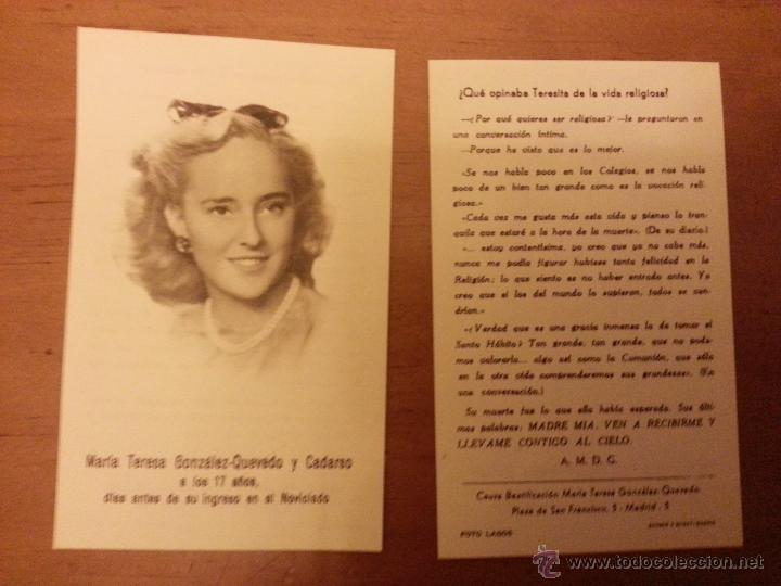 Postales: estampa relgiosa maria teresa gonzalez quevedo