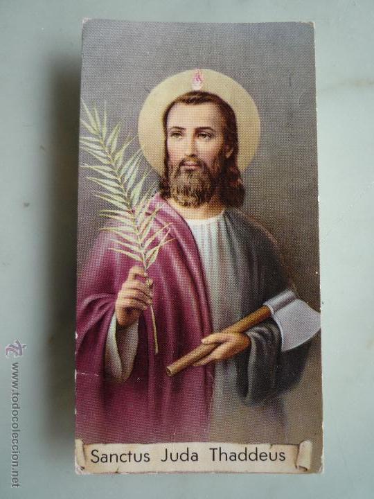 Postales: Estampa Ap&oacute;stol SAN JUDAS TADEO SANCTUS JUDA THADDEUS Patr&oacute;n Causas Dif&iacute;ciles HORMIGA DE ORO a&ntilde;os 70