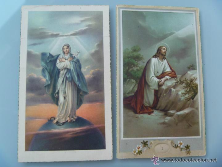Postais: LOTE DE 2 RECORDATORIOS , ESTAMPAS RELIGIOSAS : MALAGA, 1959 Y OTRO.