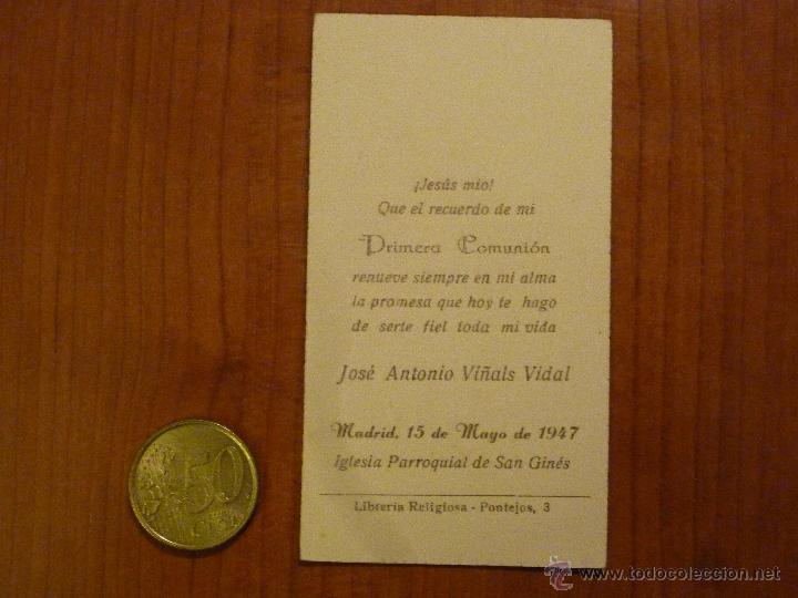 Postales: Recordatorio de primera comuni&oacute;n a&ntilde;o 1947 - Foto 2
