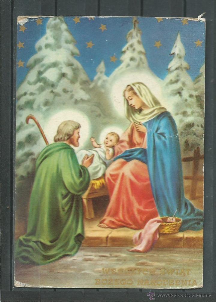 Postales: POSTAL DE LA VIRGEN SAN JOSE Y EL NI&Ntilde;O JESUS ESCRITA