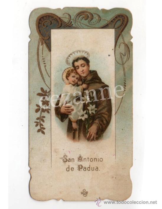 Postales: SAN ANTONIO DE PADUA. ESTAMPA CON DEDICATORIA. CALIGRAFIA ANTIGUA EN REVERSO