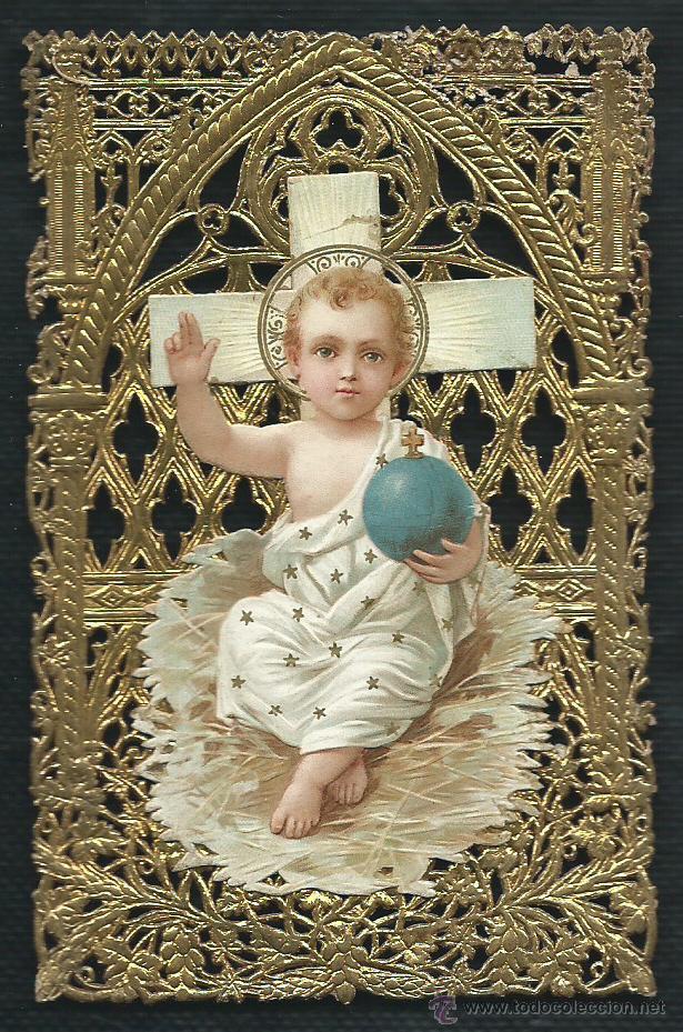 Postales: Estampa troquelada. ni&ntilde;o jesus.