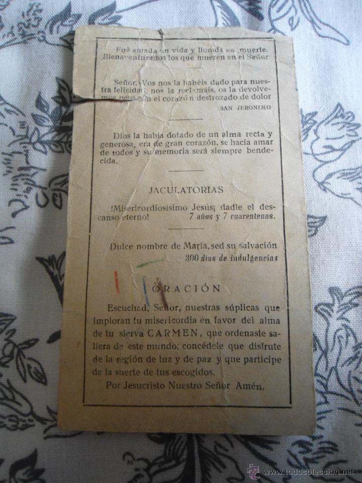 Postales: ANTIGUO RECORDATORIO RELIGIOSO - Foto 2
