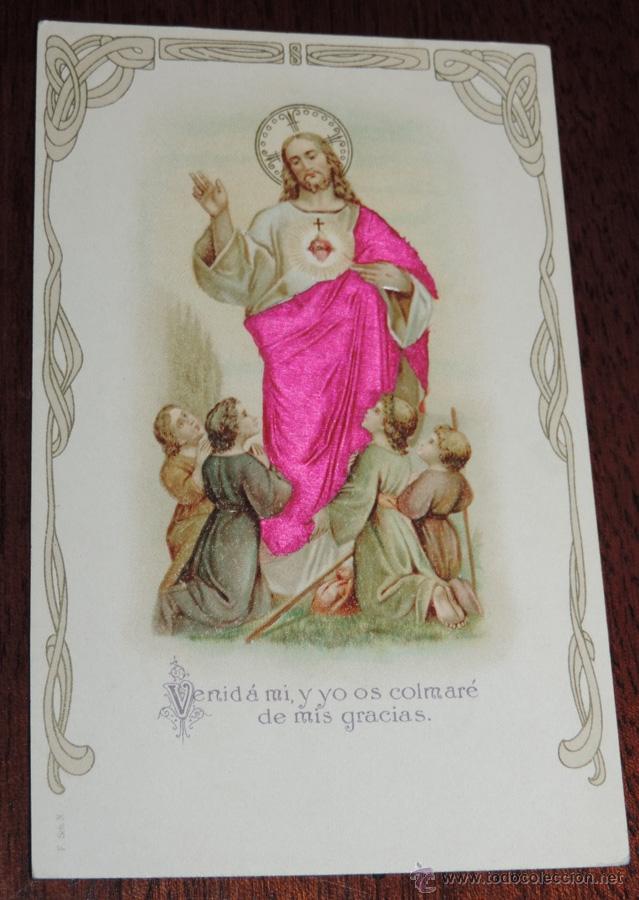 Cartes Postales: POSTAL F. SCH. N. VENID A MI Y YO OS COLMARES DE MIS GRACIAS, EN RELIEVE, EL TRAJE DE JESUCRISTO ES