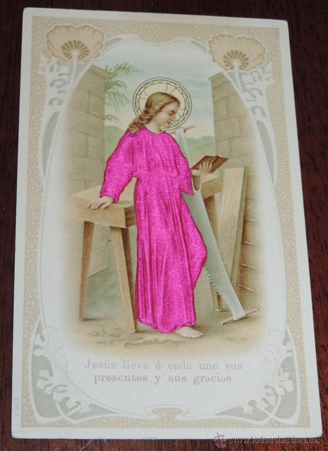 Cartes Postales: POSTAL F. SCH. N. JESUS LLEVA A CADA UNO SUS PRESENTES Y SUS GRACIAS, EN RELIEVE, EL TRAJE DE JESUCR