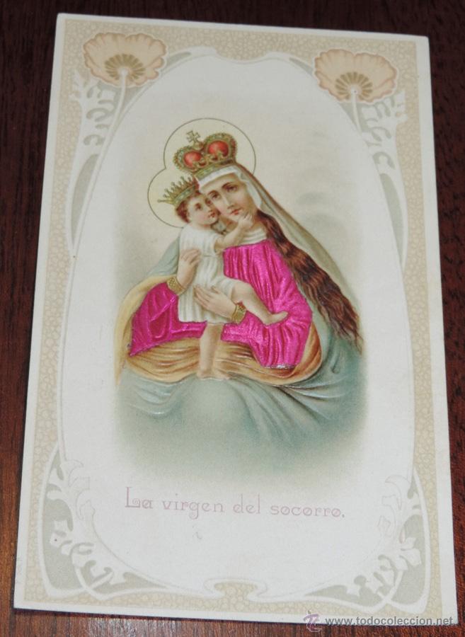 Cartes Postales: POSTAL F. SCH. N. LA VIRGEN DEL SOCORRO, EN RELIEVE, EL TRAJE  ES DE SEDA AUTENTICA, PRECIOSA.
