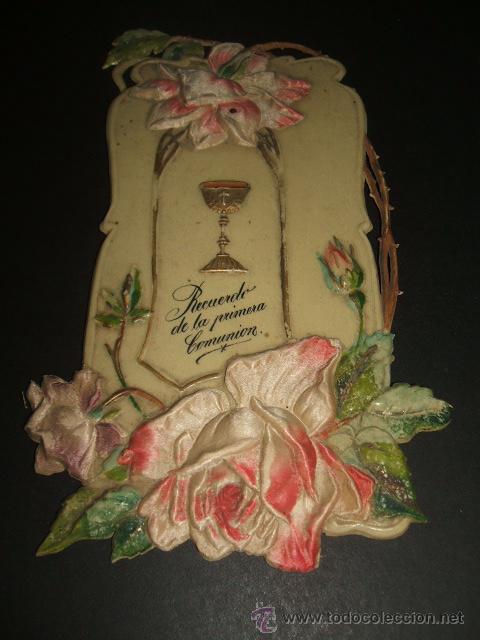 Postales: PRIMERA COMUNION RECORDATORIO EN CELULOIDE HACIA 1900 - Foto 1