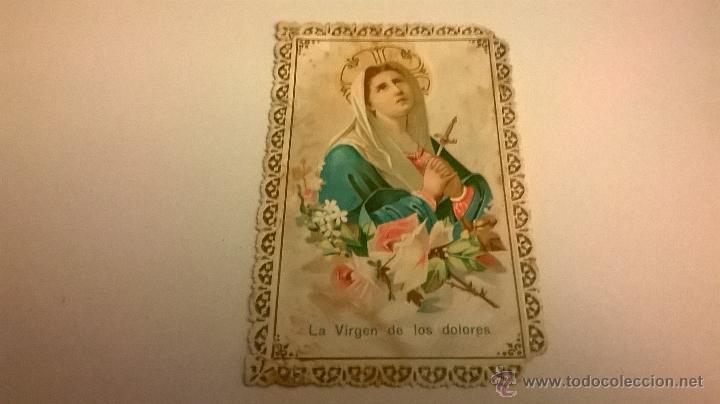 Postales: RECORDATORIO ESTAMPA TROQUELADA PUNTILLA, VIRGEN DE LOS DOLORES