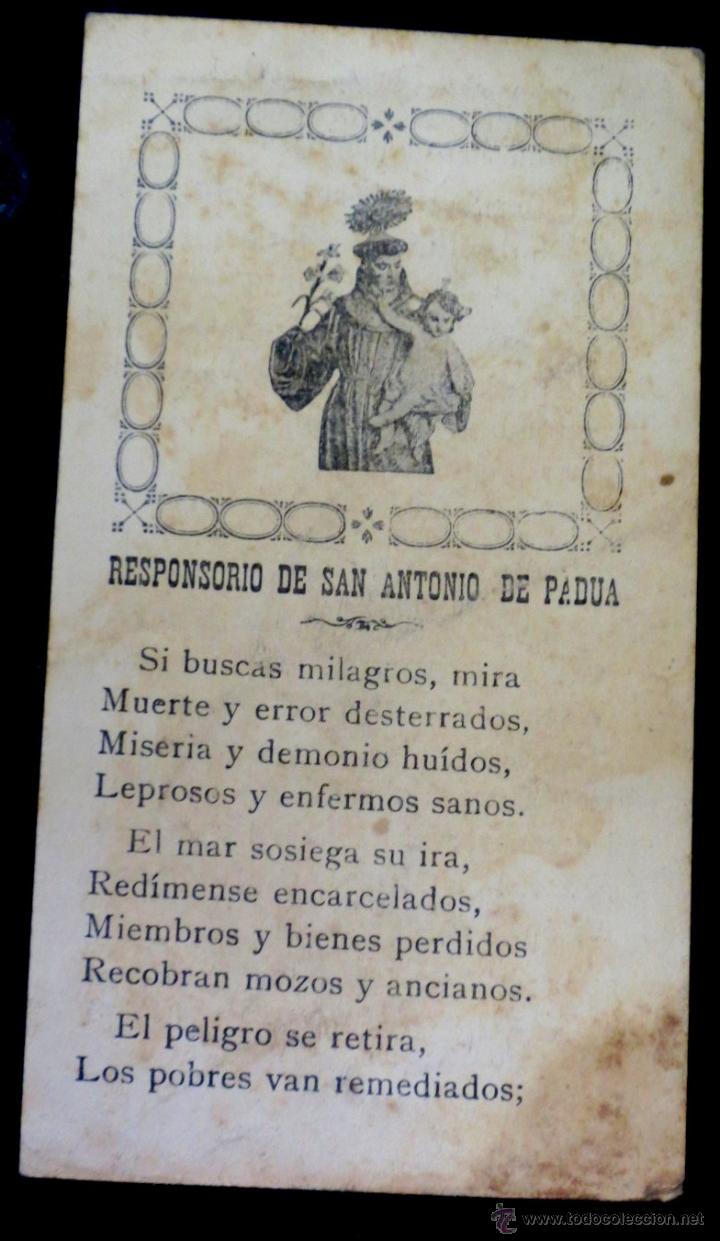 Postales: ESTAMPA RESPONSORIO DE SAN ANTONIO DE PADUA