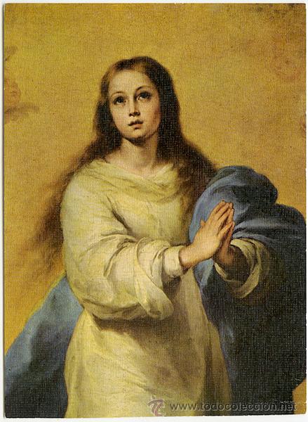 Postales: N&ordm; 151 La Concepci&oacute;n de El Escorial Murillo 1618-1682. Museo del Prado Escudo de Oro. Sin circular.