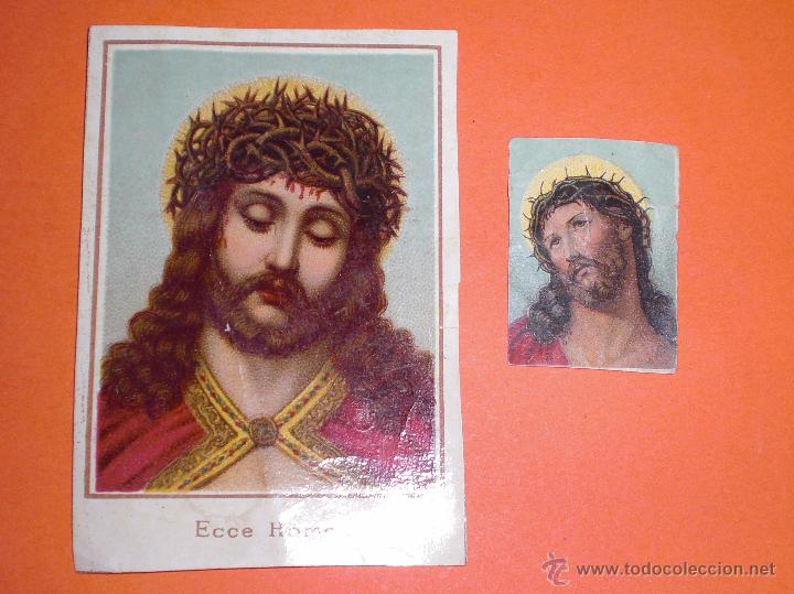 Postales: 2 antiguas estampas de ecce homo - Foto 1