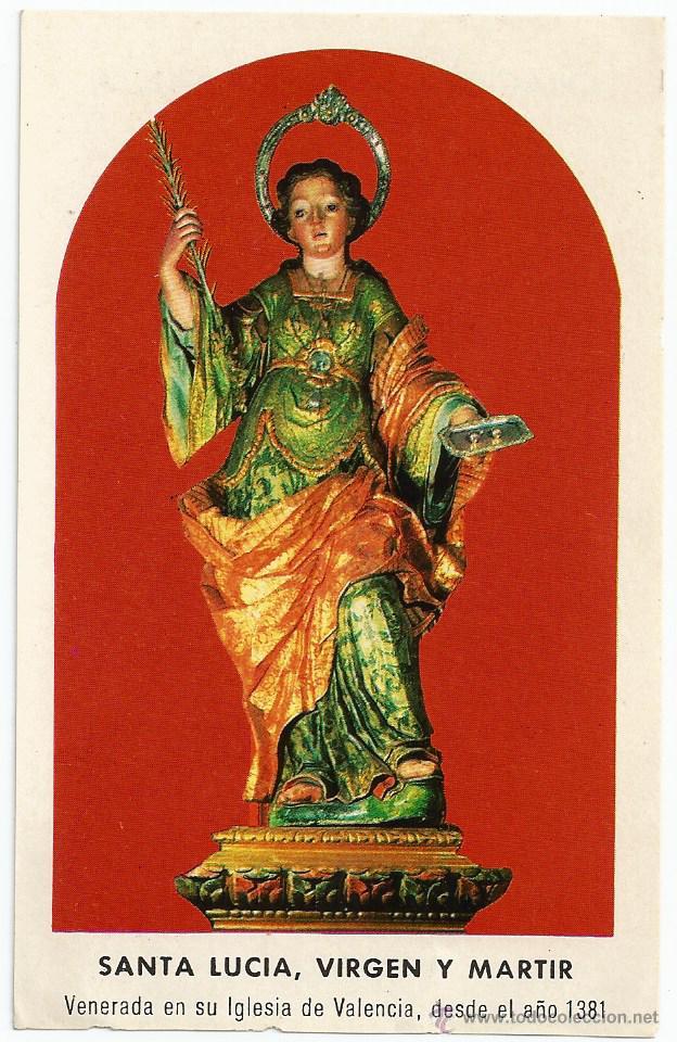 Postales: ESTAMPA *SANTA LUC&Iacute;A* VIRGEN Y MARTIR, VENERADA EN IGLESIA DE VALENCIA DESDE A&Ntilde;O 1381