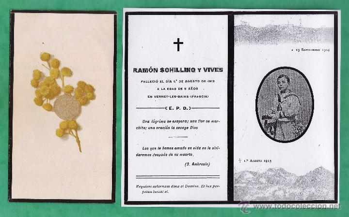 Postales: esquela mortuoria / defuncion - ramon schilling y vives - vernet les bains / francia - a&ntilde;o 1913